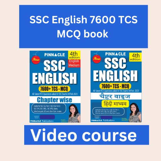SSC English 7600 TCS MCQ chapter wise book video course 